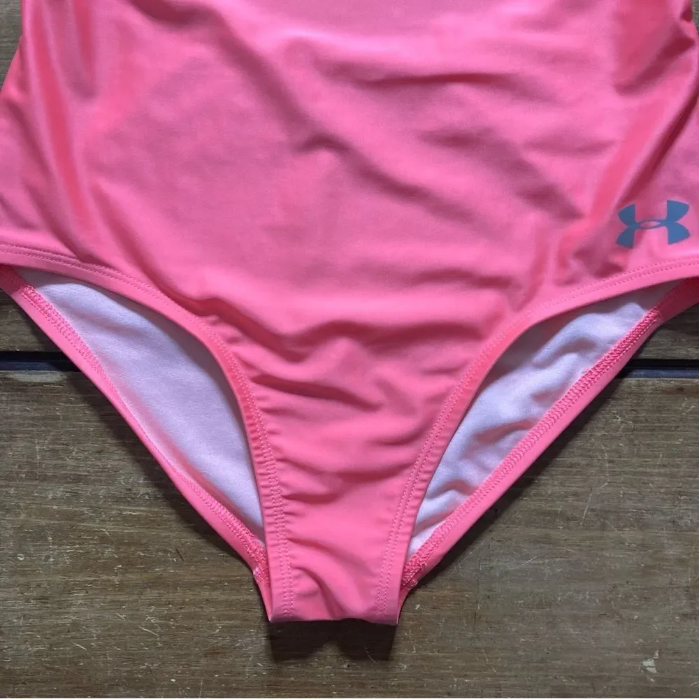 Girls Under Armour Hot Pink One Piece Swimsuit Size 12